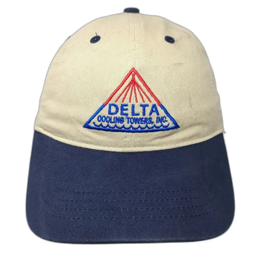 Queensboro Shirt Company Baseball Cap Beige Blue One Size Hat Industrial Logo